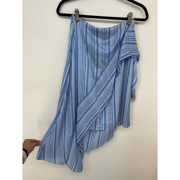 Nina Ricci Striped Silk Asymmetrical Length Skirt - Picture 2 of 8